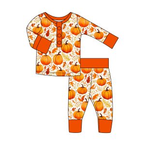 Printing Pattern Design Toddler Pyjama 2pcs Long Sleeve Button Shirt and Pants Children Nightwear Clothes Sleeper Baby Pajamas