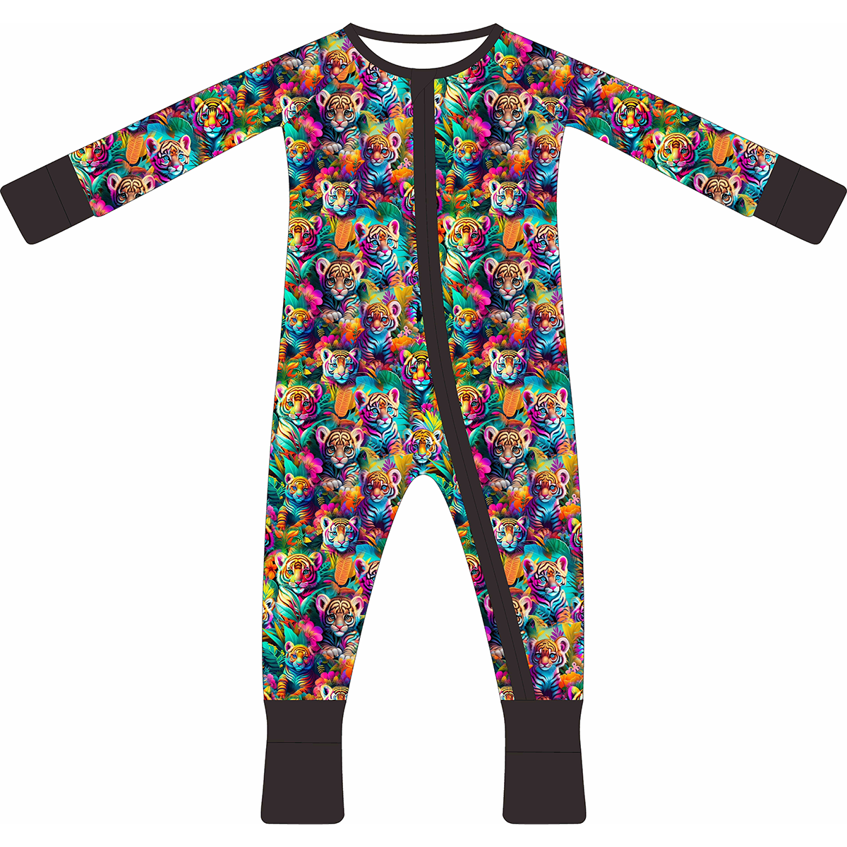 Wholesale Custom Print Custom Logo Baby Bamboo Clothes Spring Flower Baby Rompers Kids Clothes Bamboo Pajamas - Image 6