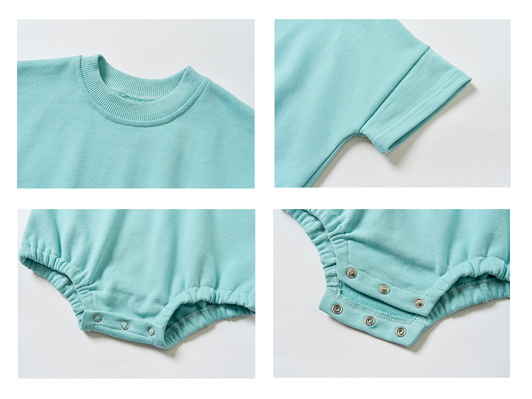 Customized French Terry 70% Bamboo 30% Cotton Short Sleeved Toddler Kid Oversized Sweatshirt Onesie Newborn Baby Sweater Romper - Image 4