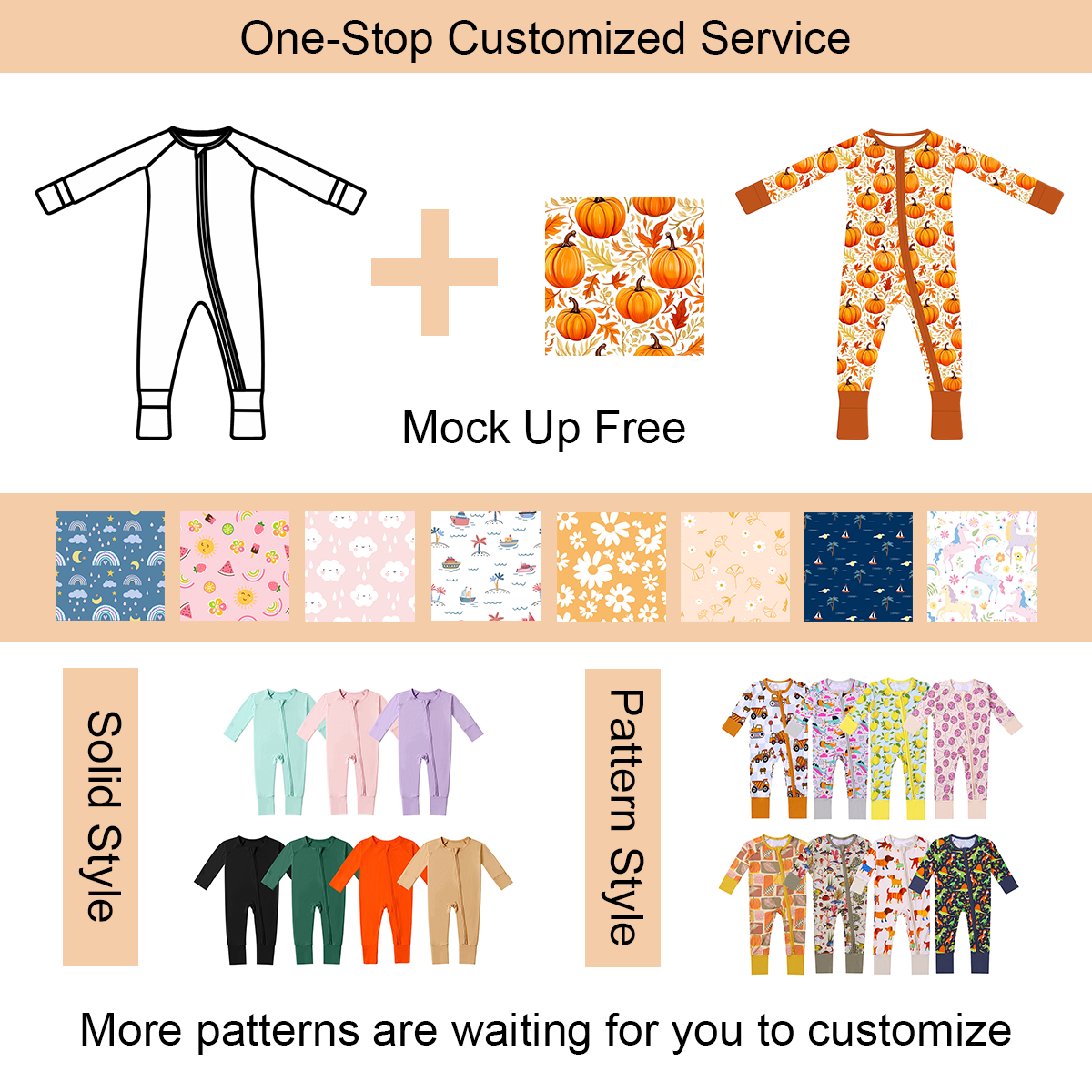 Wholesale Bamboo Fabric Newborn Infant Rompers Clothes Onesie Zipper Baby Bamboo Pajamas Toddler Sleeper Bamboo Toddler Pajamas - Image 5