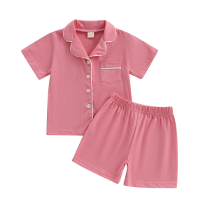 High Quality Bamboo Spandex Baby Pajama Sets 2pcs Short Sleeve and Pants Children Nightwear Sleeper Clothes Kids Pyjama Sets