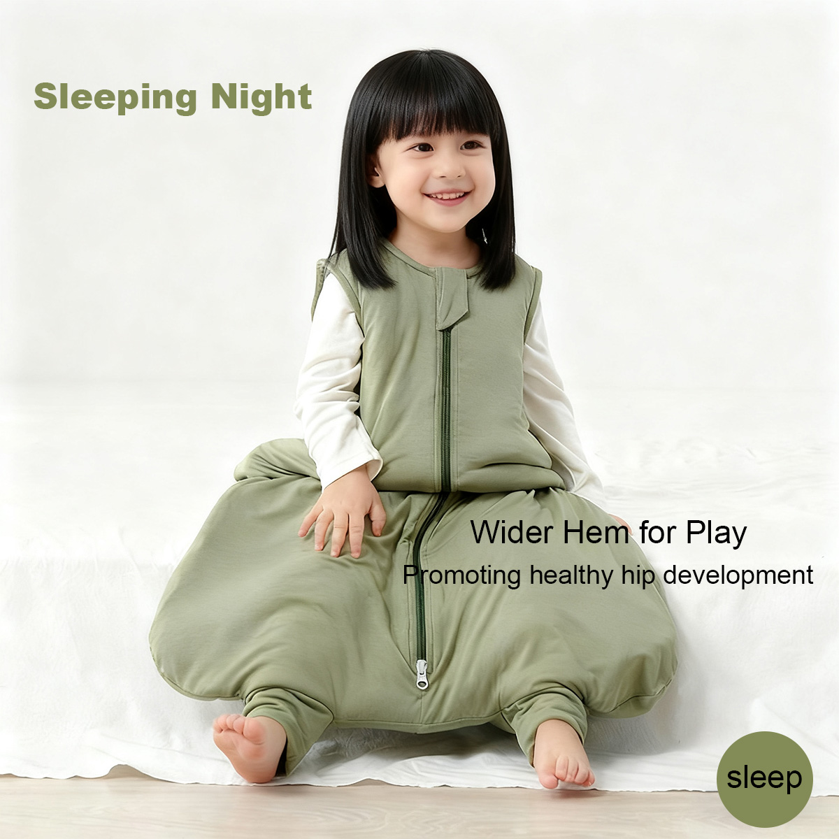 Hot Selling Infant Sleeping Bag Swaddle Sack Sleeveless Baby Swaddle Wrap Sleeping Bag Bamboo Fiber Kids Wearable Bag with Leg - Image 5