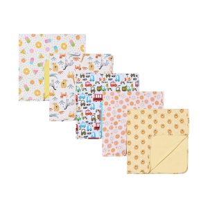 Custom 95% Bamboo 5% Spandex Baby Swaddle Wrap Blanket Double Layers Printed Pattern Soft Newborn Swaddle Wrap Bedding Blanket