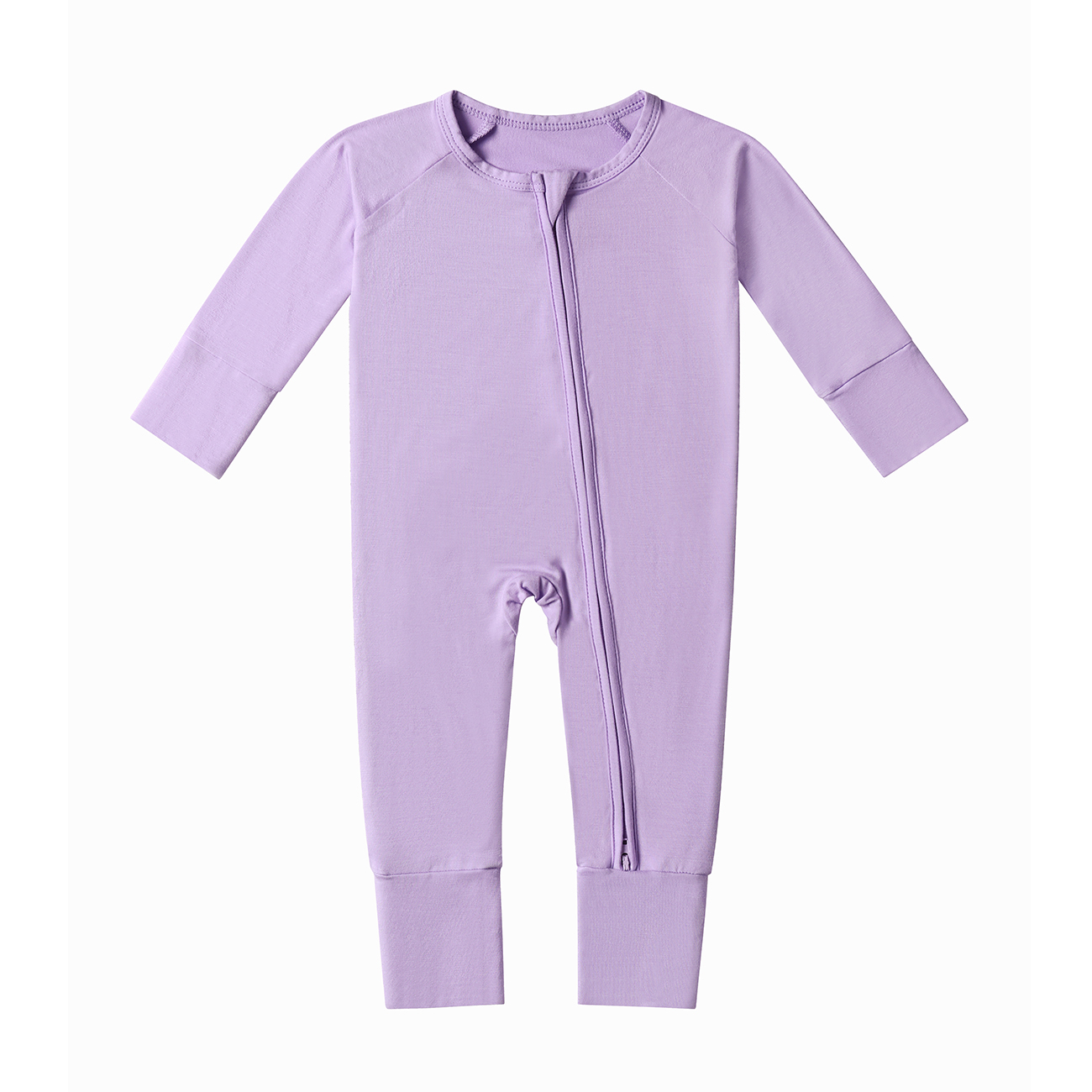 Ready to Ship Solid Color Soft Bamboo Fabric Spandex Zipper Romper Pajamas Sleepwear Bamboo Kid Sleeper Clothes Jumpsuit - Image 4