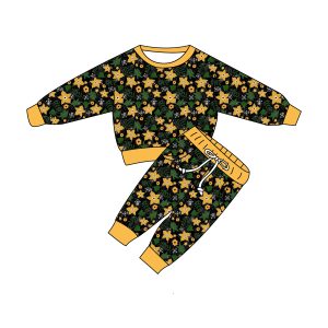 Christmas Print Children Pullover Sweatshirt Soft Organic Bamboo Cotton Baby Hoodie Clothes Long Sleeve Top Toddler Sweatsuit