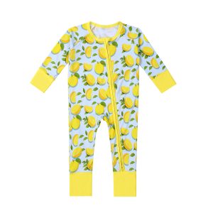 Organic Bamboo Baby Pjs Clothes Custom Print Infant Toddler Kid Zipper Sleeper Pajamas Sleepwear Onesie Manufacturer