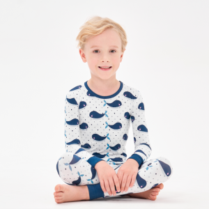 Custom Print Baby Toddler Organic 95% Bamboo 5% Spandex Two Pieces Set Toddler Kid Pajamas Sleepwear Clothes