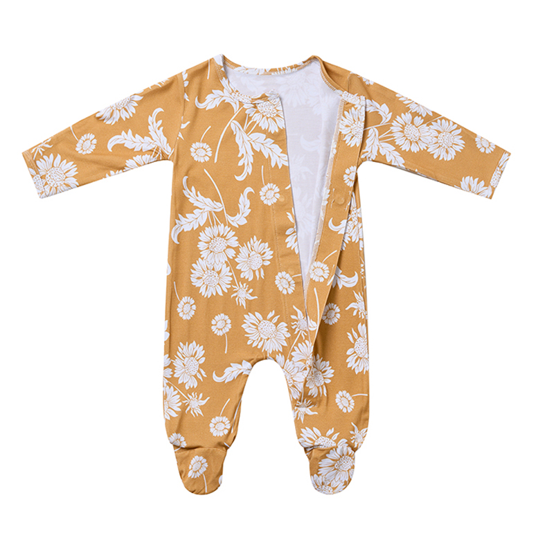 Custom Toddler Magnetic Sleepers Bamboo Magnetic Baby Clothes Long Sleeve Footie Baby Onesie Baby Magnet Pajamas - Image 2