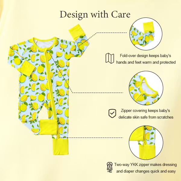 Wholesale Bamboo Fabric Newborn Infant Rompers Clothes Onesie Zipper Baby Bamboo Pajamas Toddler Sleeper Bamboo Toddler Pajamas - Image 3