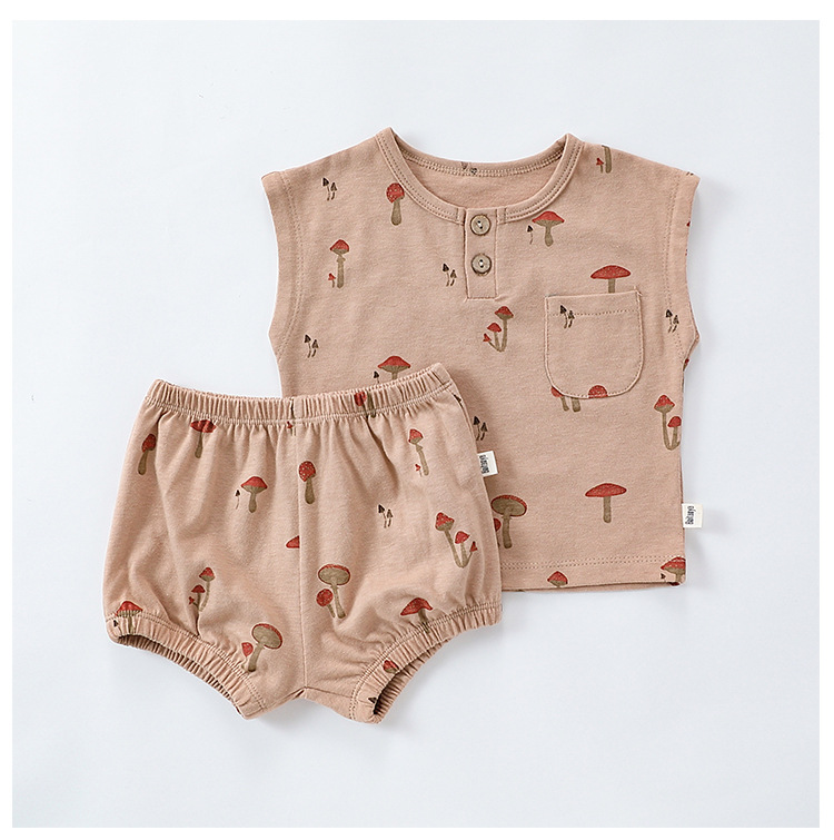 Sleeveless Baby T-Shirt and Short Sets 2 Piece Outfit Infant Clothing Set Summer Two Piece Cotton Set for Toddlers - Image 4