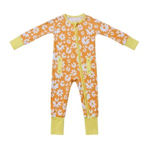 Side-Snap Baby Medical Clothing Bamboo Baby Romper Newborn Infant Pajamas Custom Print Zipper Baby Sleeper for Intubation