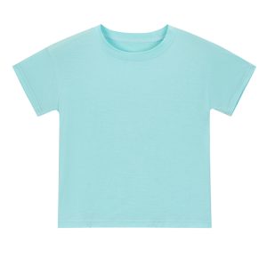 Custom Short Sleeve Baby Kids Clothing Organic Bamboo Cotton T Shirt New Baby Girls Summer Tshirt Round Neck Children T-shirts