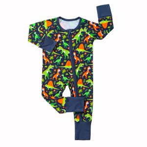 Hot Selling Bamboo Long Sleeve Baby Romper Custom Print Little Sleeper 220GSM Toddlers Jumpsuit Soft Baby Boy Girl Zipper Romper