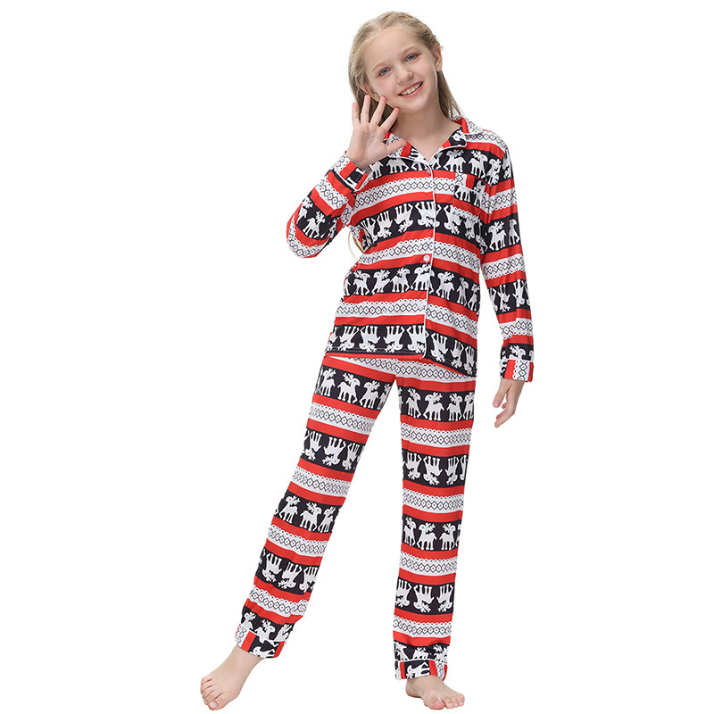 Custom Cotton Kids Home Clothes Sleep Wear Children Pajamas Long Sleeves Two Piece Pajamas Set Sleepwear for Children - Image 3
