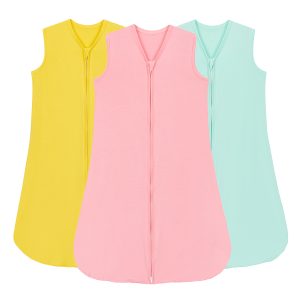 Factory Newborn Toddler Bamboo Sleep Sack Custom Solid and Print Summer Sleeping Baby Bag Zipper Baby Slaapzak