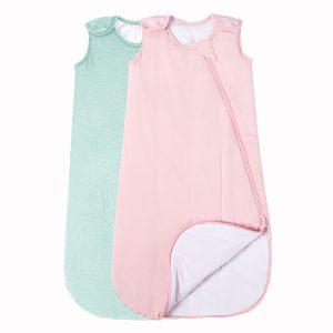 Easy to Wear Baby Sleeping Bag Sleeveless Solid 1.0 Tog 210GSM Bamboo Newborn Sleep Sack Toddler Sleep Bag With Shoulder Buttons