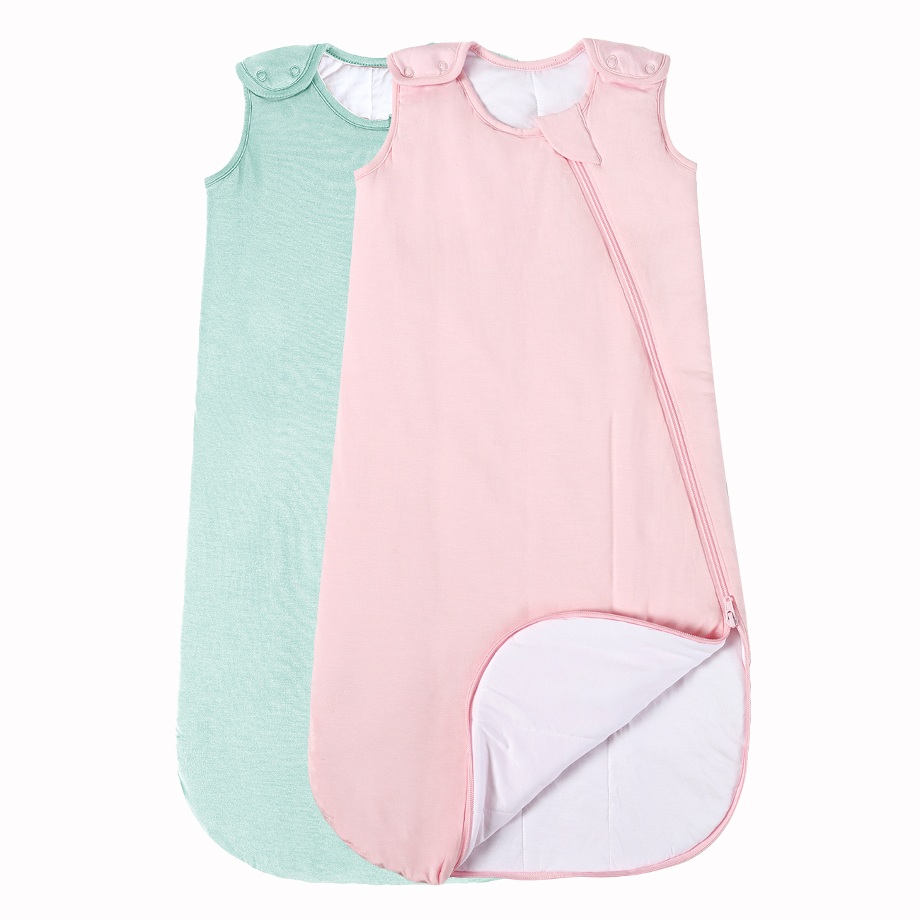 Easy to Wear Baby Sleeping Bag Sleeveless Solid 1.0 Tog 210GSM Bamboo Newborn Sleep Sack Toddler Sleep Bag With Shoulder Buttons