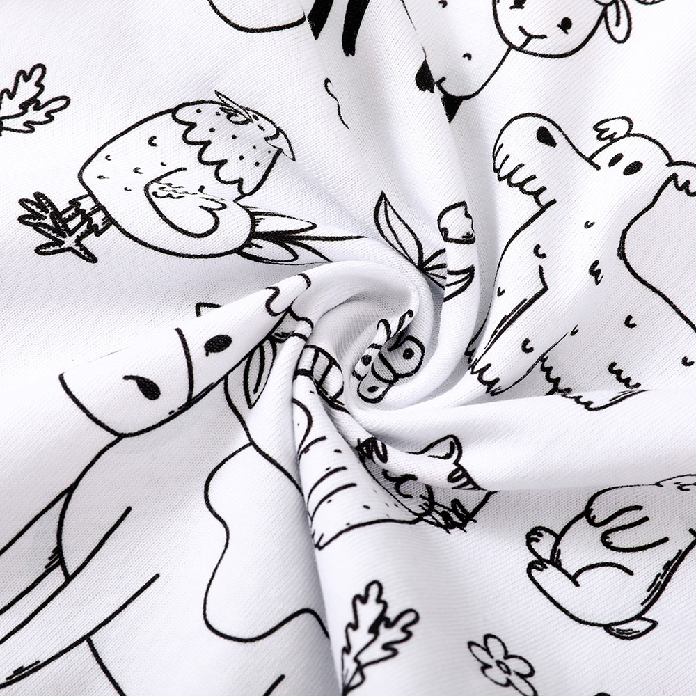 Wholesale Cotton Cartoon Doodle Baby Pajama Two Pcs Set DIY Children Long Sleeve Lovely Coloring Pajamas for Infant Girls Boys - Image 5