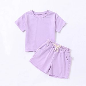 High Quality Bamboo Spandex Children Pajama Sets Short Sleeve Shirt and Pants Toddler Sleepwear Nightgown Clothes Kids Pyjamas