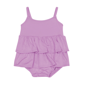 Custom Organic Bamboo Baby Girls Bubble Adjustable Dresses Shoulder Strap Skirt Ruffles Sister Clothes Onesie Children Romper