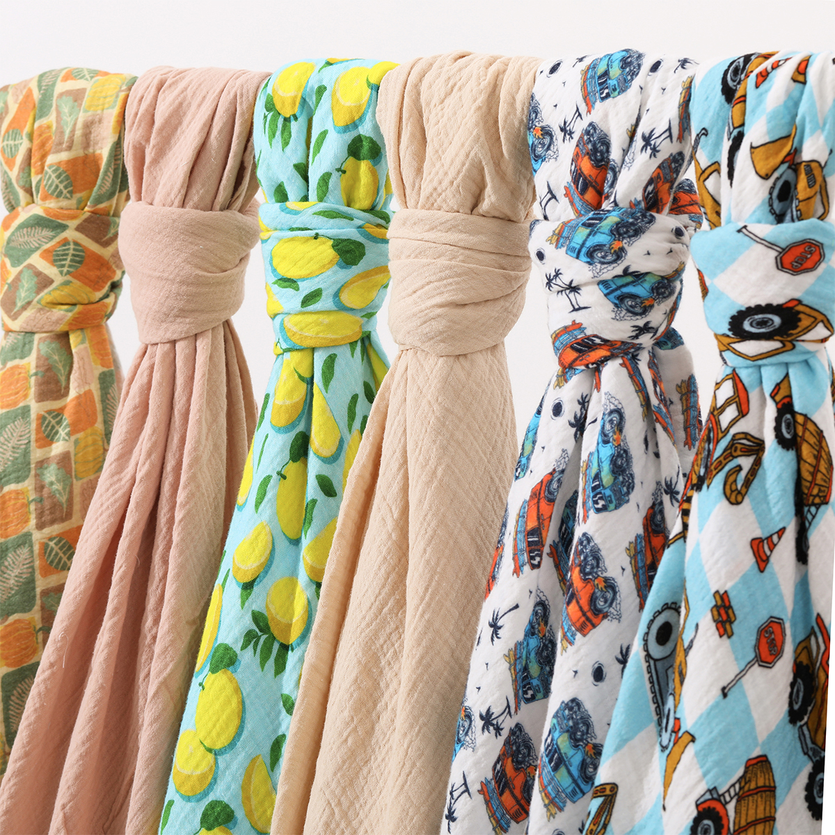 Super Soft Muslin Gauze Fabric 100% Cotton Baby Swaddle 120*120 cm Newborn Receiving Wrap Muslin Blanket for Baby - Image 2