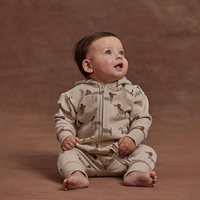 Custom Unisex Newborn Long Sleeve Romper Hooded Jumpsuit Hooded Zippy Romper Baby Clothes with Hood - Image 4