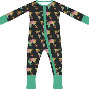 Factory Custom Baby Kids Organic Bamboo Double Zipper Pajamas Sleepers Children Toddler Sleepwear Fold Cover Bamboo Baby Rompers