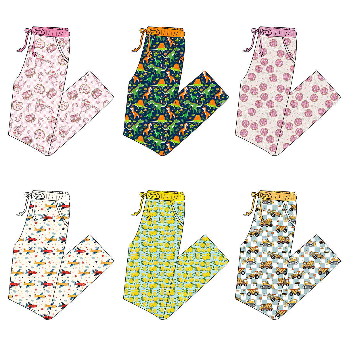 High Quality 220 Gsm Pattern Children Pajamas Pants Organic Bamboo Mama Joggers Casual Full Length Baby Girls Pajamas Trousers - Image 3