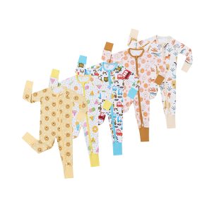 Organic Bamboo Spandex Baby Pjs Onesie Rompers Clothes Toddler Custom Kid Pajamas Sleepwear Clothing for Baby