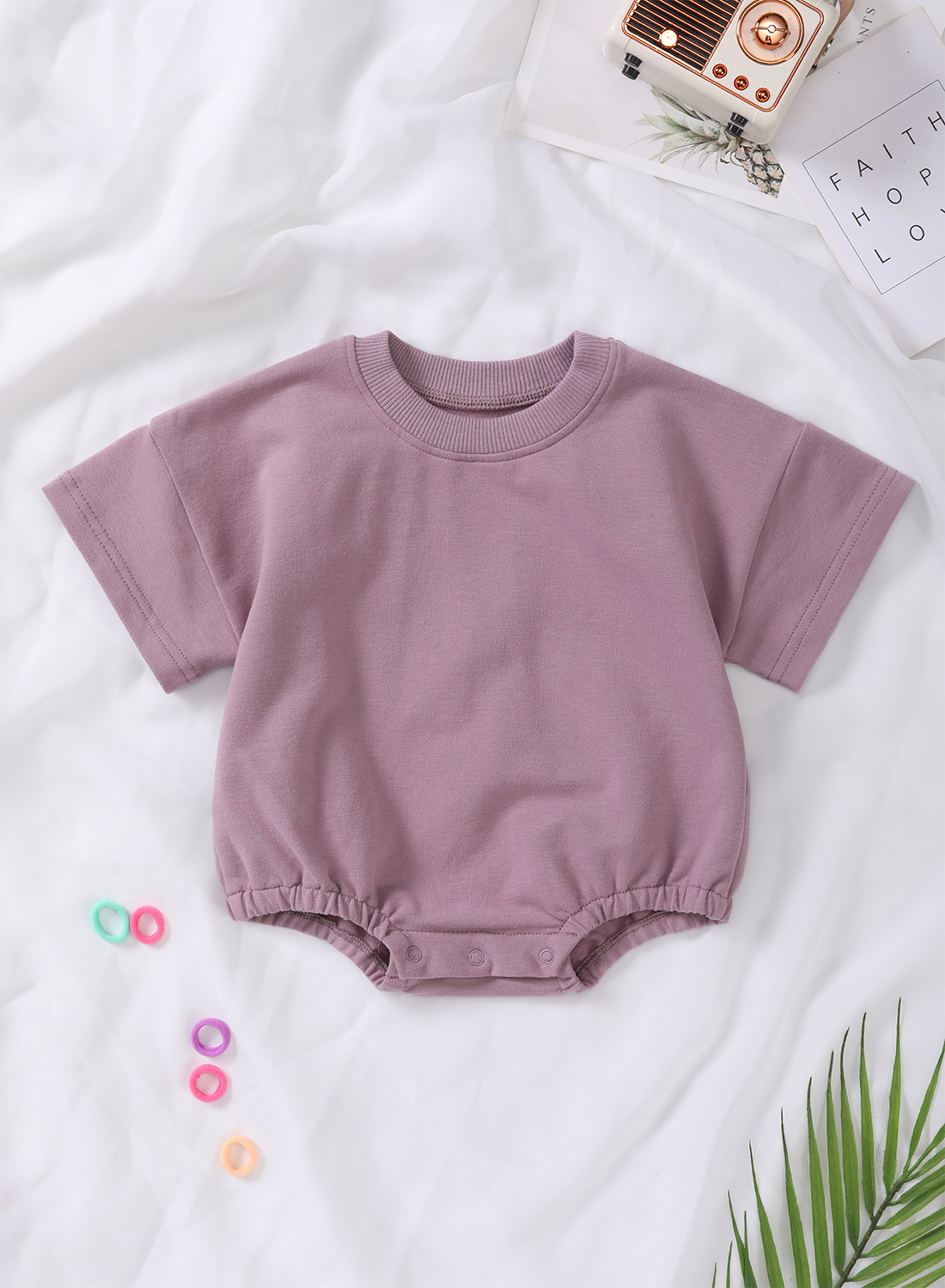 Custom Summer Organic Bamboo Cotton Newborn Infant Bodysuit Baby Unisex Romper Sweatshirt Short Sleeve Infant Onesie Baby Romper - Image 5