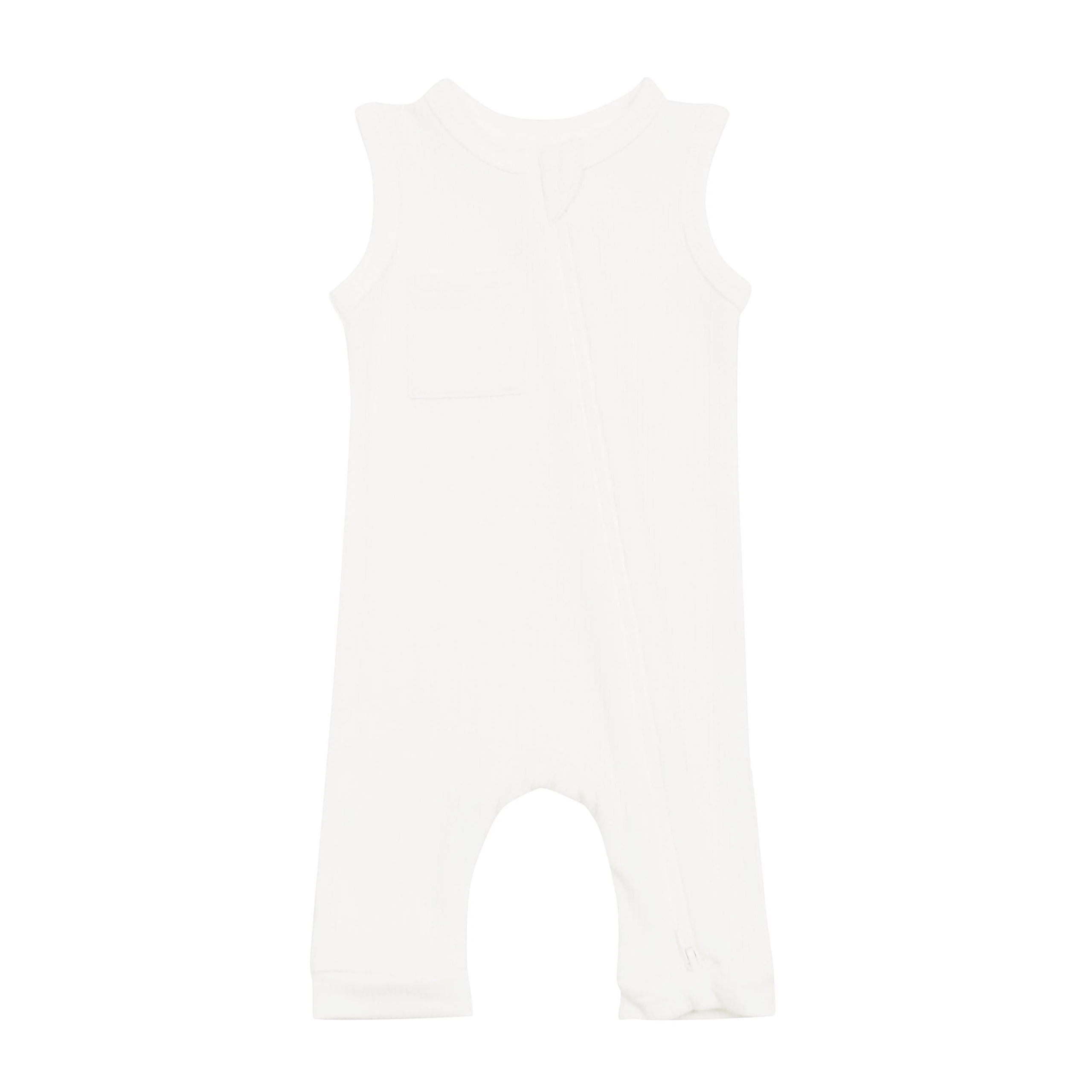 High Quality Solid Baby Romper Sleeveless Ribbed One Piece Sleepwear Pajama Bodysuit Two Way Zipper Sleeper Cloth Infant Onesie - Image 4