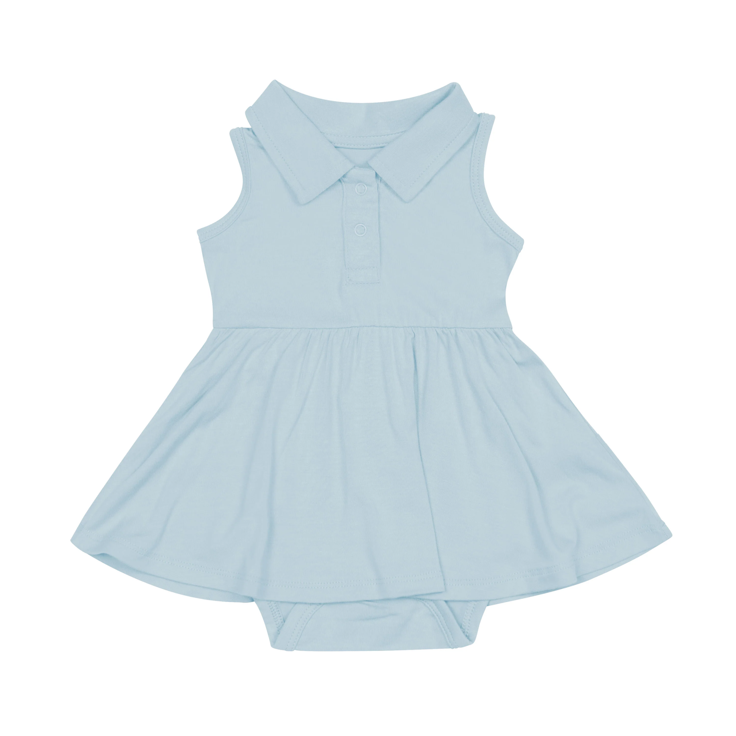 Custom 95% Bamboo 5% Spandex Baby Girls Twirl Sleeveless Polo Bodysuit Dress Casual Kids Clothes Onesie Sister Romper Dresses - Image 2