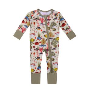 Custom Organic Bamboo Spandex Baby Onesie Sleepwear Pajamas Clothing Toddler Kid Bamboo Fabric Romper Sleepsuit Clothes