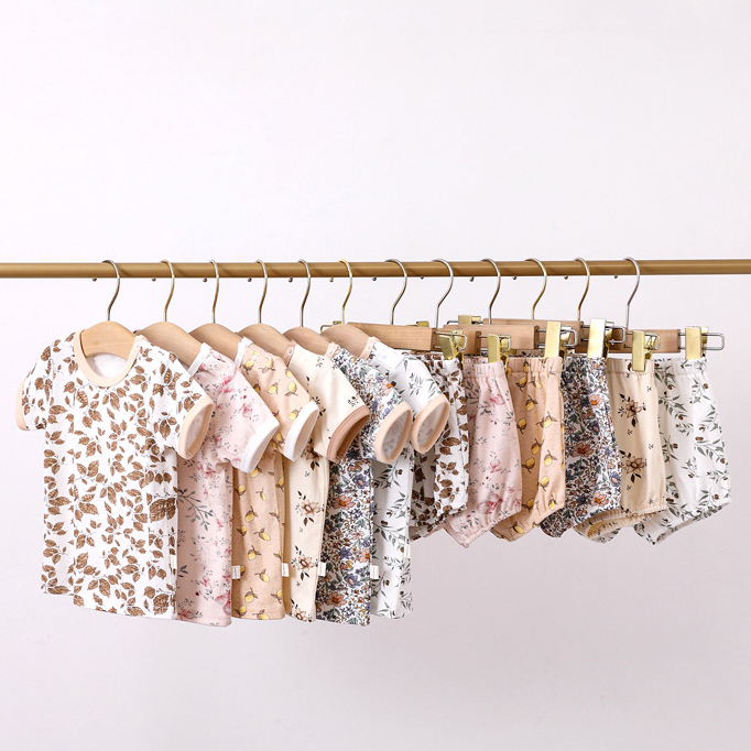 Toddler Summer Cotton Short Sleeve T-shirt and Shorts Set Baby Boys Girls Clothing Suit Two Piece Baby Outfit Clothing Set