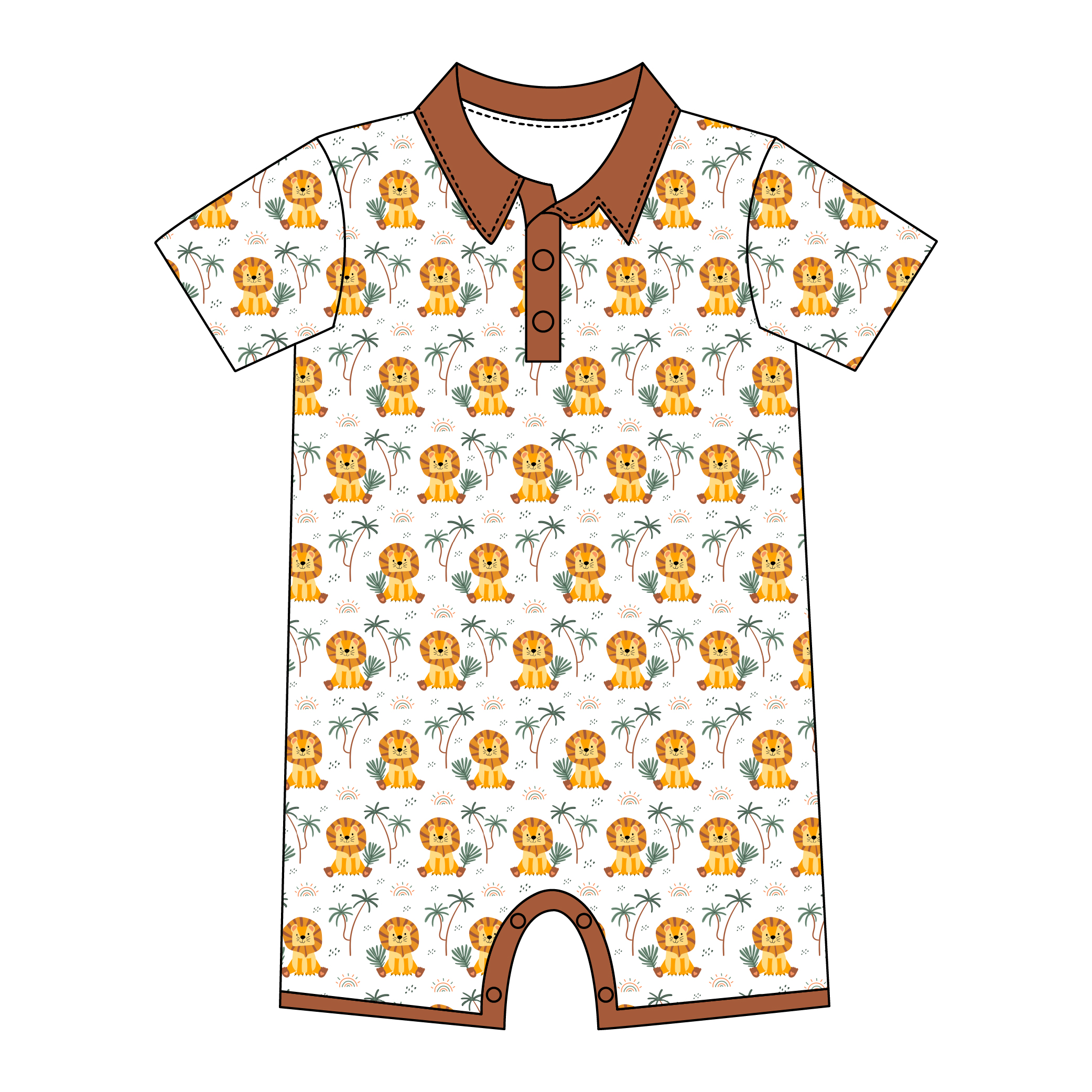 High Quality Bamboo Spandex Summer Short Sleeve Baby Romper Polo Shortall Pajama Newborn Print Pattern One Piece Kids Bodysuit - Image 2