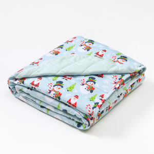 Custom Christmas Pattern Organic Bamboo Quilt for Children Baby Blanket Cover Quilt Lightweight Ultra Soft Receiving Quilt