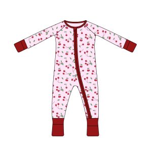 Custom 95% Bamboo 5% Spandex Footless Baby Infant Kid Children Zipper Pajamas Romper Onesie Clothes Toddler Sleepwear