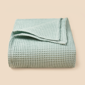 Custom 100% Bamboo Cotton Baby Waffle Weave Thermal Blanket Infant Soft Blanket Cotton Waffle Newborn Throw Blanket All Season