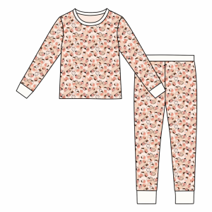 Custom Prints Kid Baby Toddler Long Sleeve Pants 2 Piece Pajamas Clothes Sets Children 95% Bamboo 5% Spandex Sleepwear Pjs