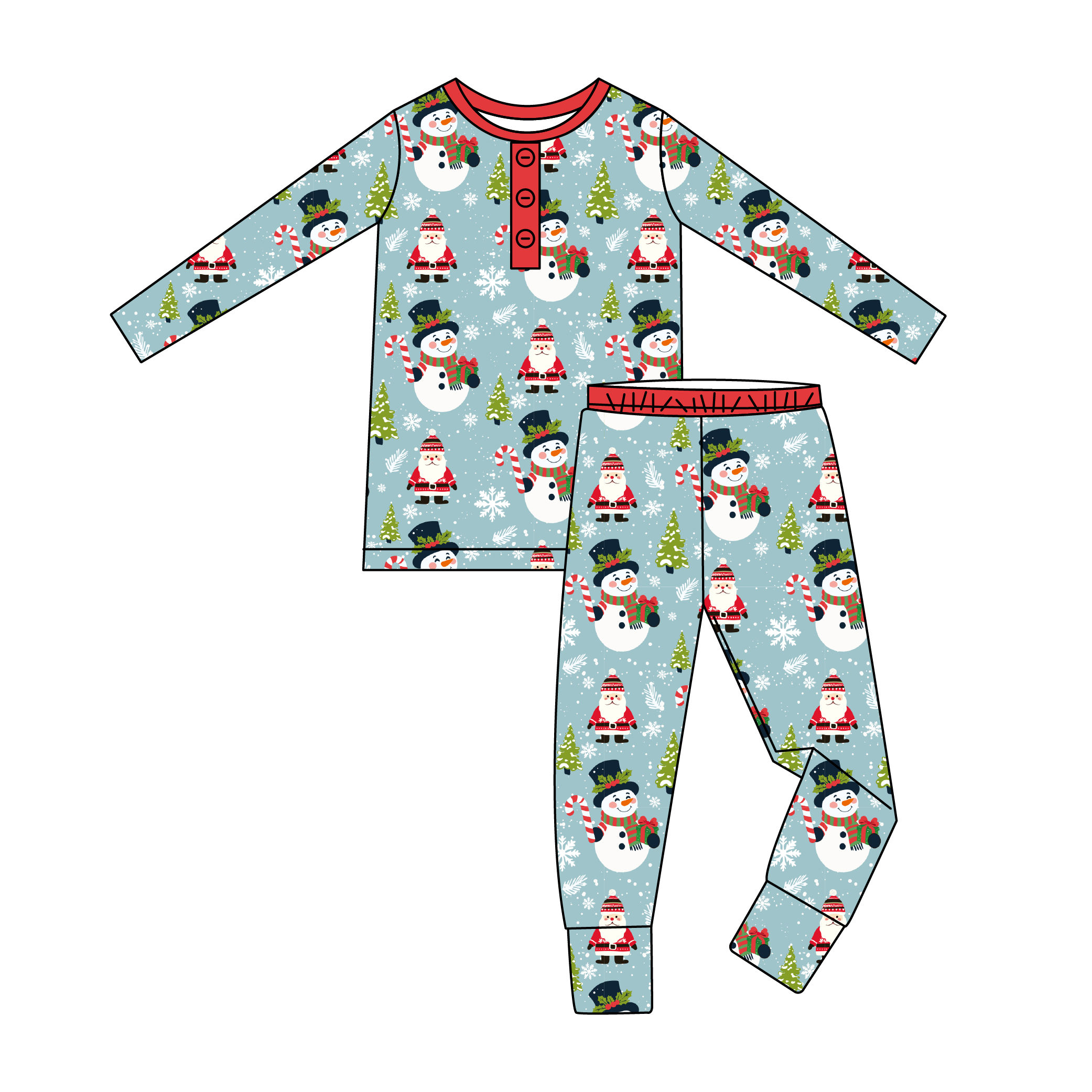 Custom Organic Bamboo Baby Pajama Set 2pcs Children Unisex Ruffle Button Shirt With Pants Casual Clothing Sleepwear Kids Pyjamas - Image 5