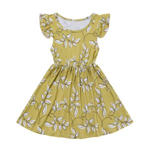 2025 Factory Kids Dress Summer Style Girls Ruffle Twirl Dresses Sleeveless Bamboo Breathable Toddler Baby Dresses