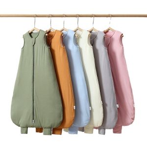 OEM Bamboo Baby Swaddle Sleep Sack Baby Newborn Unisex Wearable Sleeping Bags Warm with Zipper Sleeping Bag for Baby