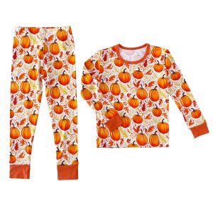 OEM ODM Custom Print Organic Bamboo Baby Toddler Sleepwear Pjs Clothing Set Kid Two Pieces Pajamas Set