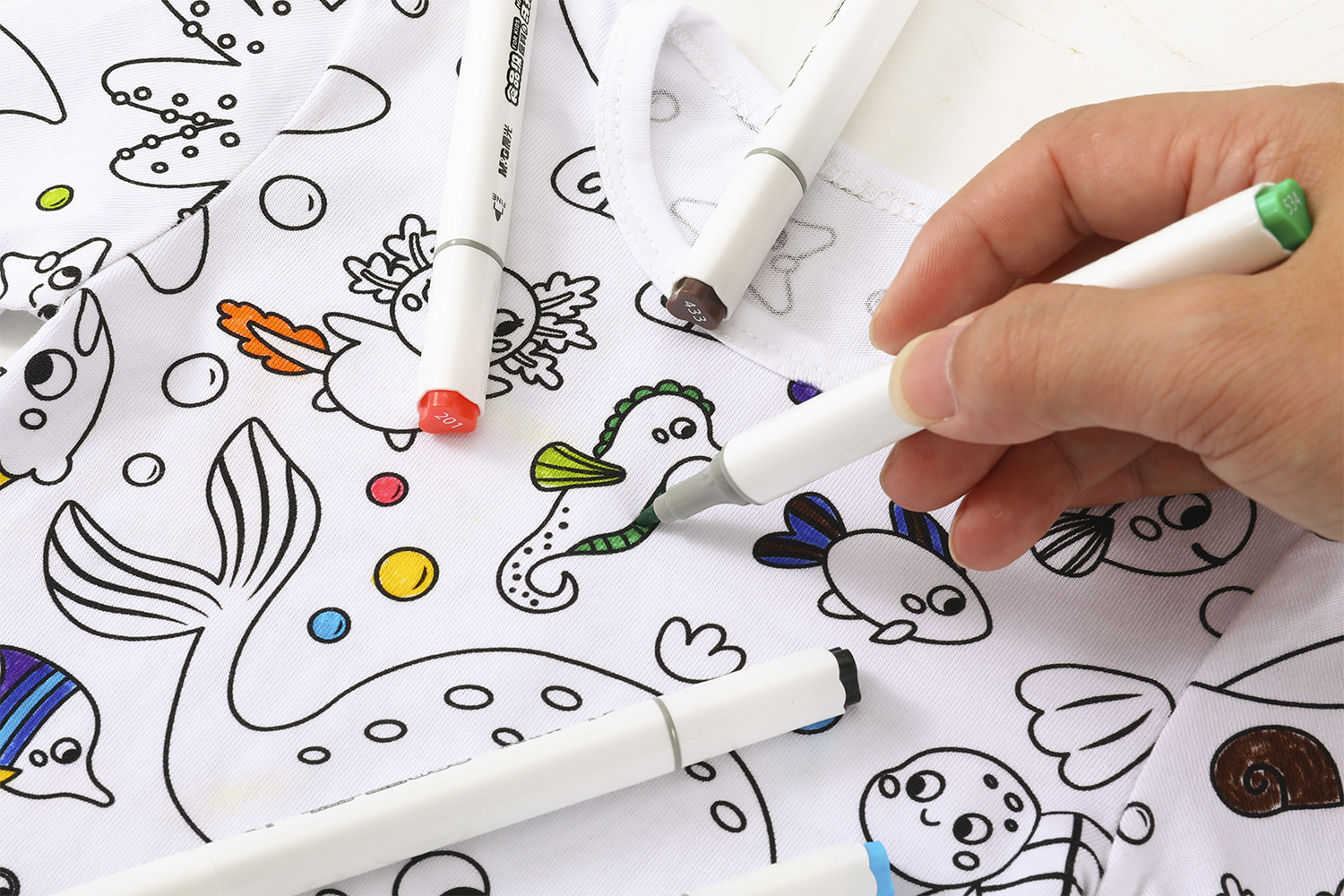 DIY Colouring Clothing Sets Cotton Long Sleeve Kids DIY Color 2 PCS Sets Children Sleepwear Coloring Pajamas for Kids - Image 3