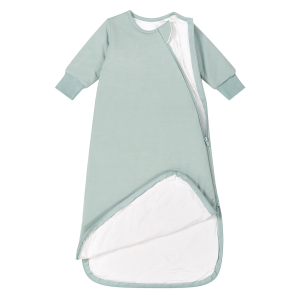 High Quality Bamboo Baby Long Sleeves Swaddle Sack 2-Way Zipper Premium Quilted Wearable Swaddling Blanket Newborn Sleeping Bag
