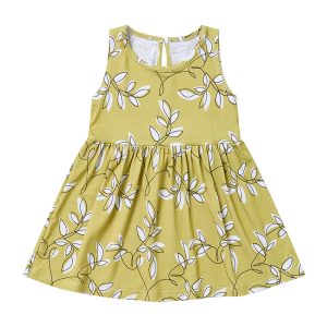 Custom Summer Toddler Bamboo Baby Girls Dress Printed Children Skirt Kids Sleeveless Dresses for Girls
