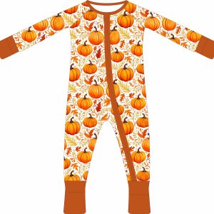 Custom Printed 95% Bamboo 5% Spandex Long Sleeve Baby Bamboo Romper Infant Pajamas Clothing Baby Unisex Onesie Sleepwear