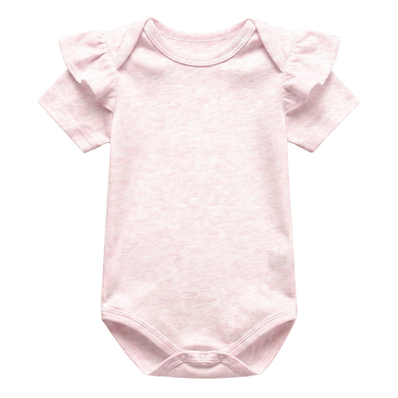 Custom Organic Bamboo Baby Romper Bodysuit Solid Short Sleeve Ruffle Newborn Breathable Onesie Pajama Clothes Infant Jumpsuit - Image 3
