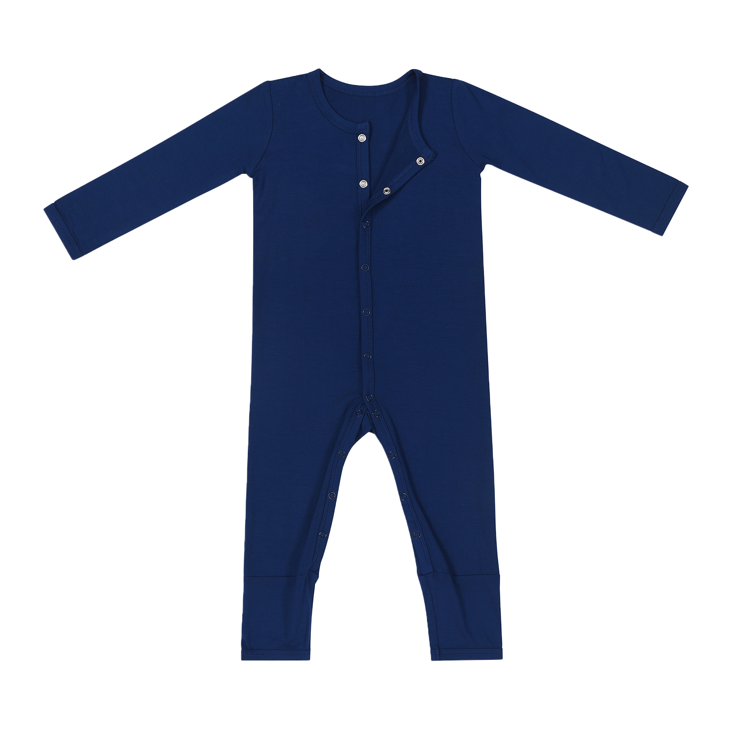 Custom Solid Organic Bamboo Baby Romper Clothes Snap Button Closure Long Sleeve Jumpsuit Outfit Pajamas Sleeper Infant Onesie