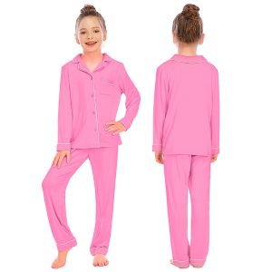 Custom Cotton Kids Home Clothes Sleep Wear Children Pajamas Long Sleeves Two Piece Pajamas Set Sleepwear for Children